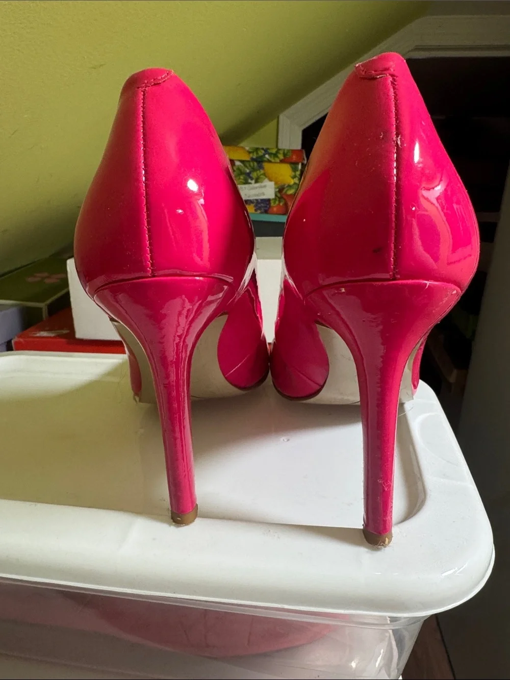 Nine West Bright Pink Patent High Heel Pumps